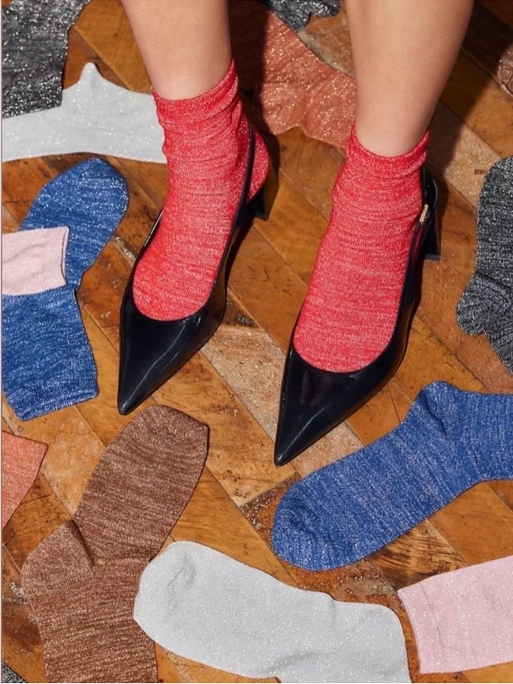 Free People Lurex Sock Bundle- 3 Pair Set New With Tags